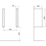 Kale Flat 80x36 Pisuvar Ara Bölme Mat Siyah