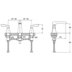 Kale Karina Fırçalanmış Nikel 3 Delikli Lavabo Bataryası