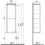 Kale Lotus 45 Cm Mat Şeftali-Pallisandro Boy Dolabı