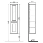 Kale Miro 42 cm Mat Beyaz Sağ Boy Dolabı