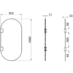 Kale Panello 100x50 cm Oval Formlu Mat Asteroid Pisuvar Paneli