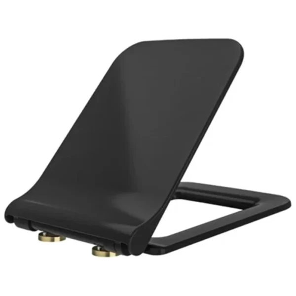 Kale Petra Siyah Ultra Slim Yavaş Kapanan Klozet Kapağı Altın Rozet