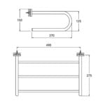 Kale Public 54 cm Krom Oval Raflı Havluluk