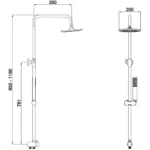 Kale Rain Mare Mat Siyah Duş Barı