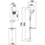 Kale Rain S110 3 Fonksiyonlu Sürgülü Fırçalanmış Nikel El Duşu Takımı