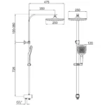 Kale Rain Square Push Buton Kare Duş Barı