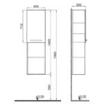 Kale Trevi 40 cm Beyaz-Meşe Sol Boy Dolabı