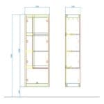 Kale Vista 58 cm Koyu Meşe Temizlik Boy Dolabı