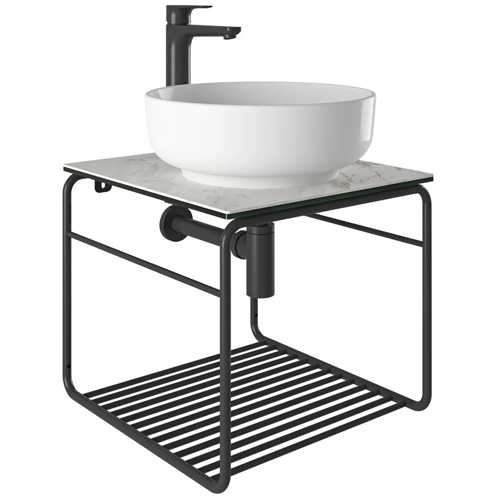 Kale Volo 45 Cm Yuvarlak Beyaz Lavabolu Metal Banyo Mobilya Seti Kale Volo 45 Cm Yuvarlak Beyaz Lavabolu Metal Banyo Mobilya Seti