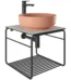 Kale Volo 45 Cm Yuvarlak Mat Şeftali Lavabolu Metal Banyo Mobilya Seti
