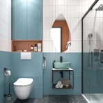 Kale Volo 45 Cm Yuvarlak Mat Adaçayı Yeşili Lavabolu Metal Banyo Mobilya Seti