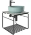 Kale Volo 45 Cm Yuvarlak Mat Adaçayı Yeşili Lavabolu Metal Banyo Mobilya Seti