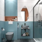 Kale Volo 45 Cm Yuvarlak Mat Gri Lavabolu Metal Banyo Mobilya Seti