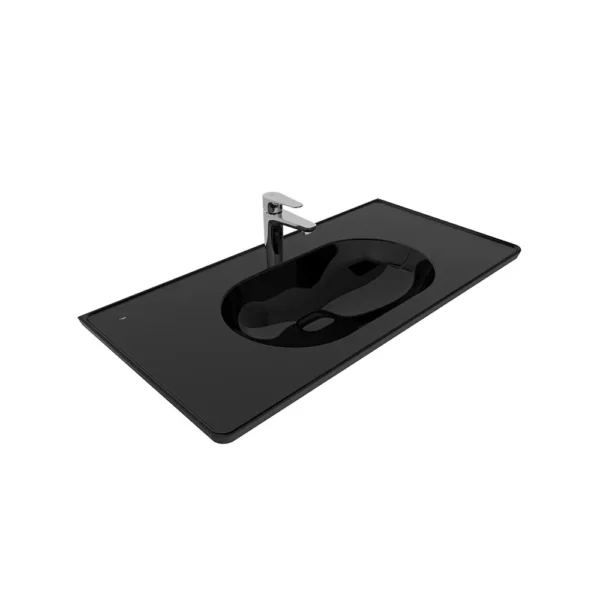 Kale Zero 2.0 100x50 Etajerli Lavabo Siyah