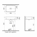 Kale Zero 2.0 60 cm Beyaz Dikdörtgen Çanak Lavabo