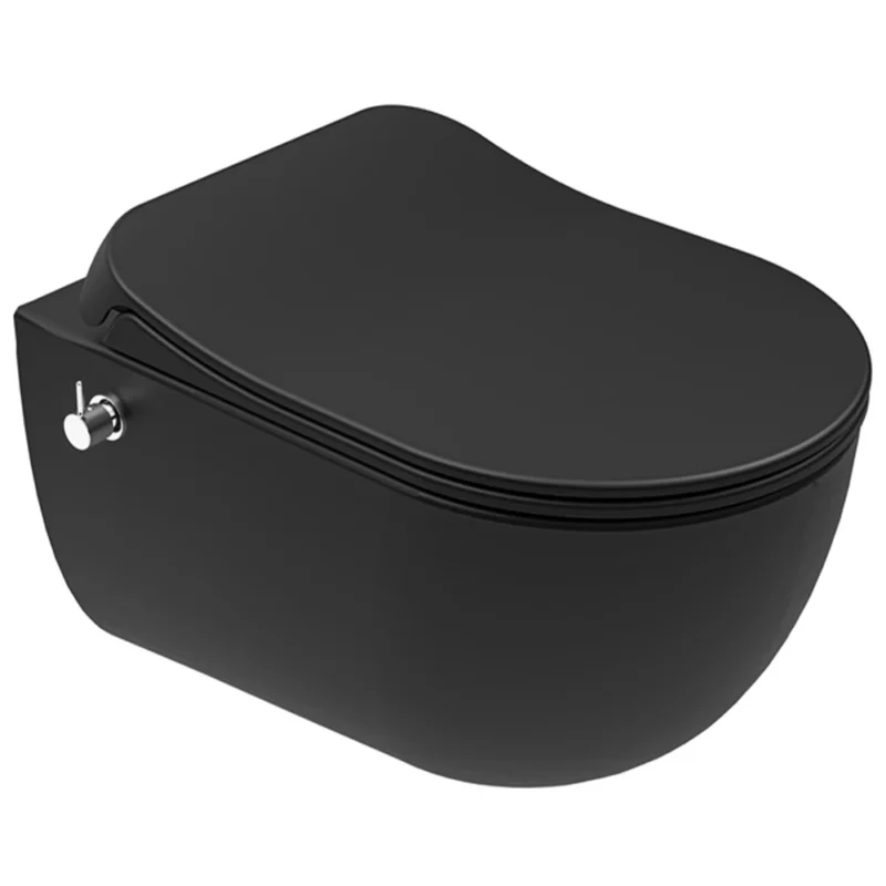 Kale Zero 2.0 Smart Asma Klozet Taharet Musluğu Entegre/Sıcak-Soğuk+Ultra Slim Smart Kapak Mat Siyah