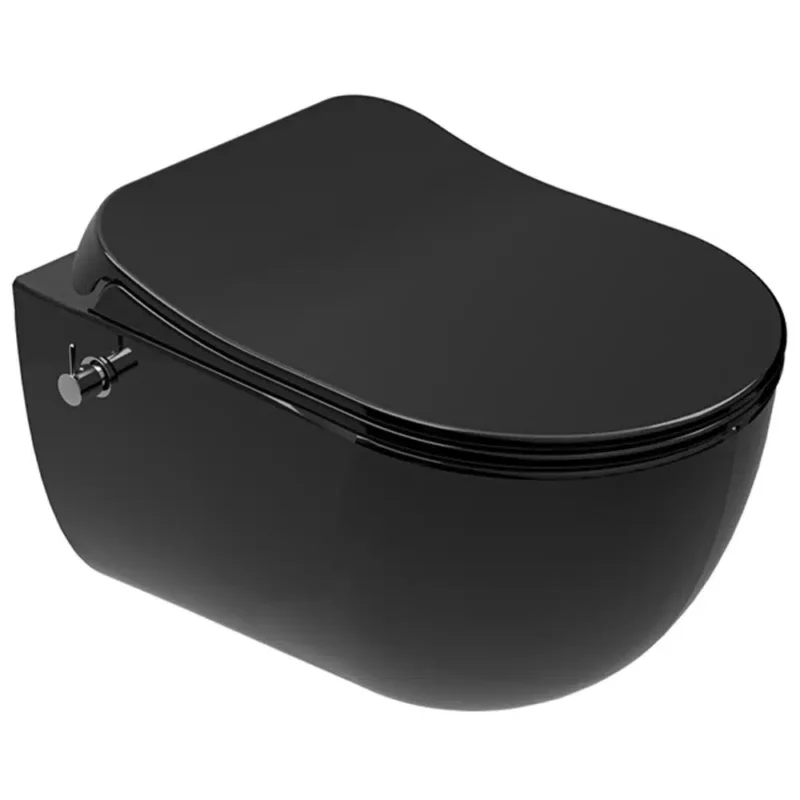 Kale Zero 2.0 Smart Asma Klozet Taharet Musluğu Entegre/Sıcak-Soğuk+Ultra Slim Smart Kapak Siyah