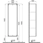 Kale Zeta 40 Cm Mat Antrasit Boy Dolabı