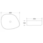 Lena E-2107S Tezgah Üstü Porselen Lavabo