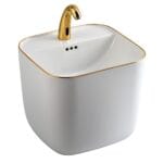 Lena E-251A Monoblok Lavabo Beyaz & Altın