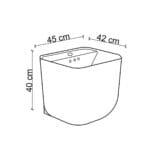 Lena E-251MS Monoblok Lavabo Mermer Desenli Beyaz & Siyah