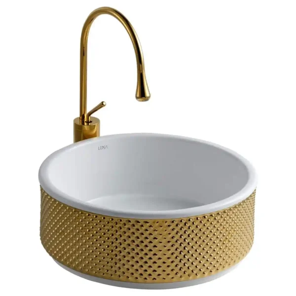 Lena E-4006A Tezgah Üstü Porselen Lavabo