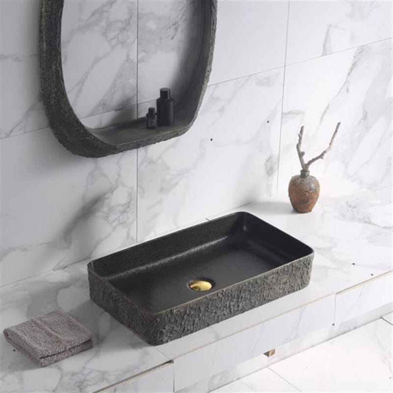 Lena E-4061S Tezgah Üstü Porselen Lavabo