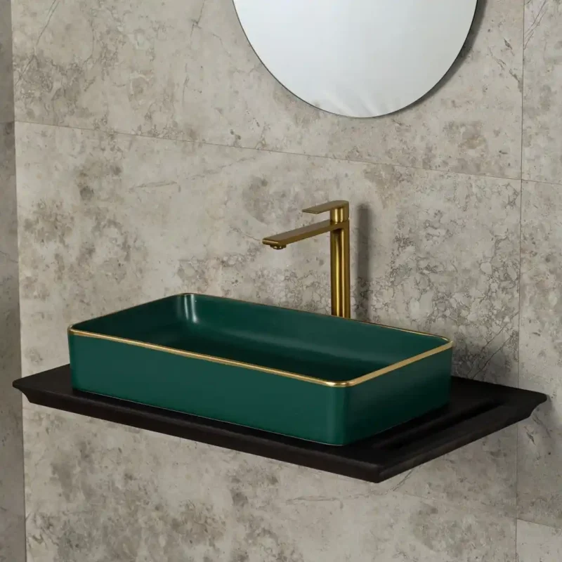 Lena E-4071Y Tezgah Üstü Porselen Lavabo