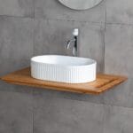 Lena E-W1002MB Tezgah Üstü Mat Beyaz Lavabo