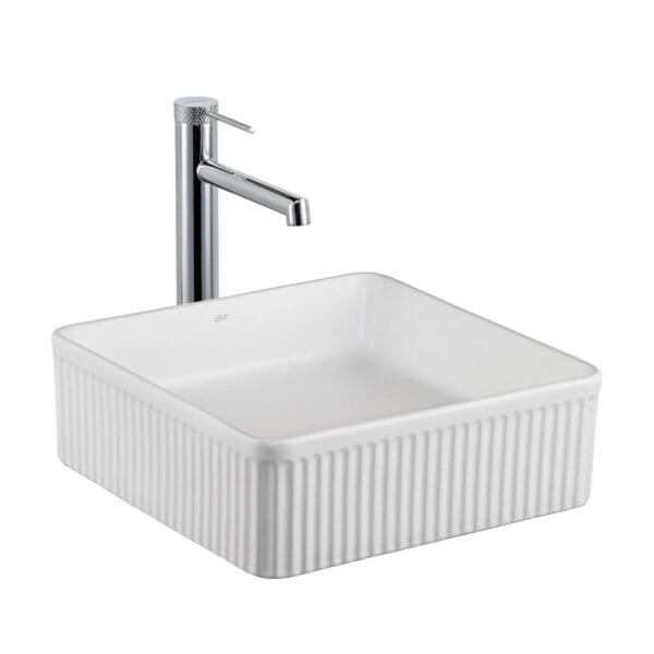 Lena E-W1003MB Tezgah Üstü Lavabo Mat Beyaz