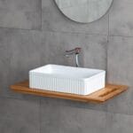 Lena E-W1004MB Tezgah Üstü Lavabo Mat Beyaz