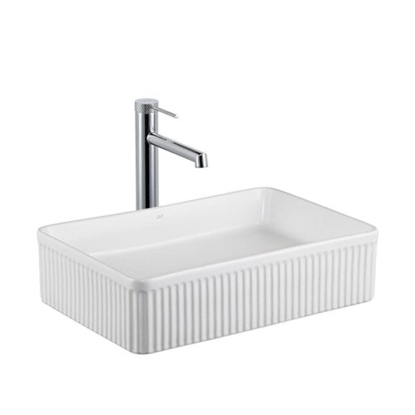 Lena E-W1004MB Tezgah Üstü Lavabo Mat Beyaz