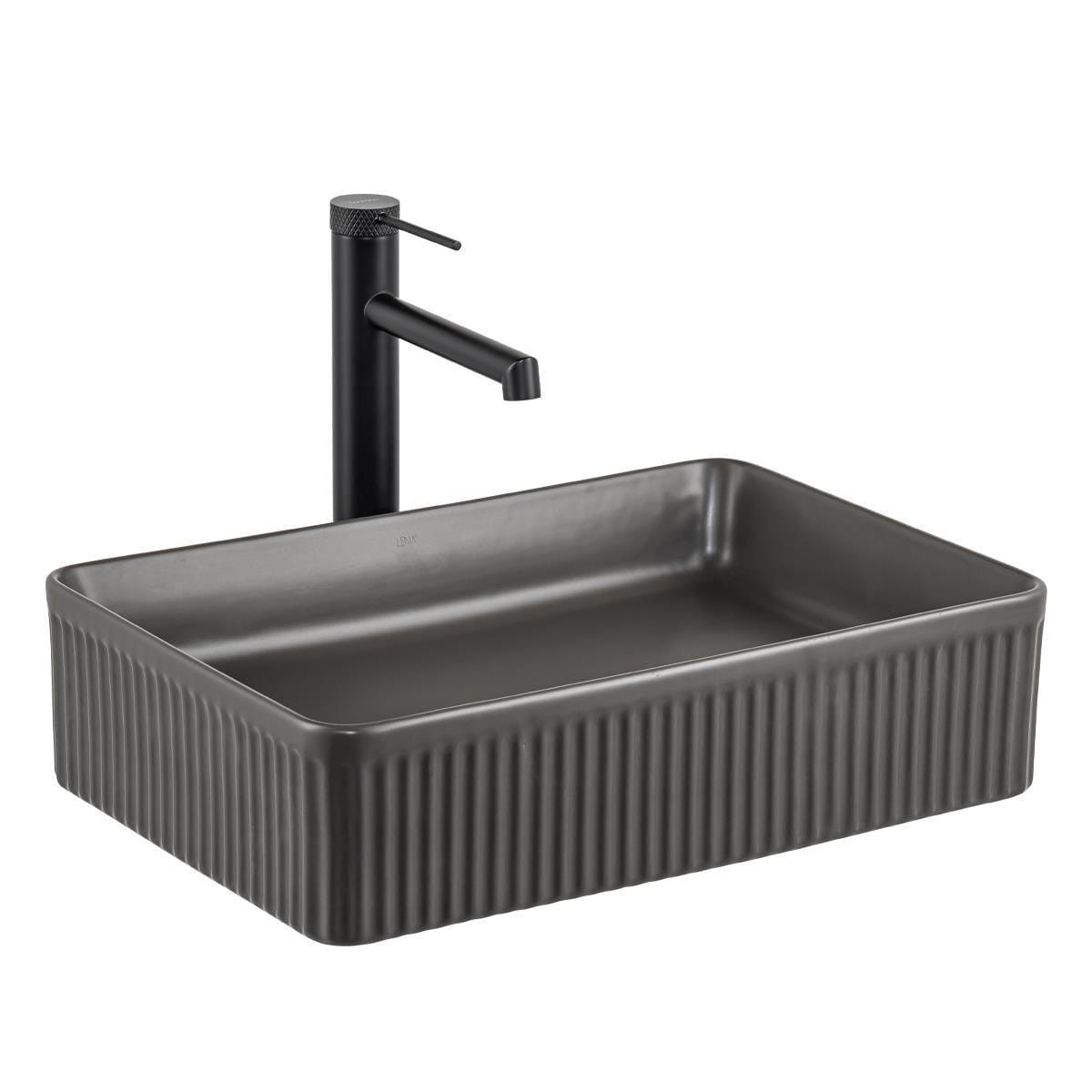 Lena E-W1004MF Tezgah Üstü Lavabo Mat Füme Lena E-W1004MF Tezgah Üstü Lavabo Mat Füme