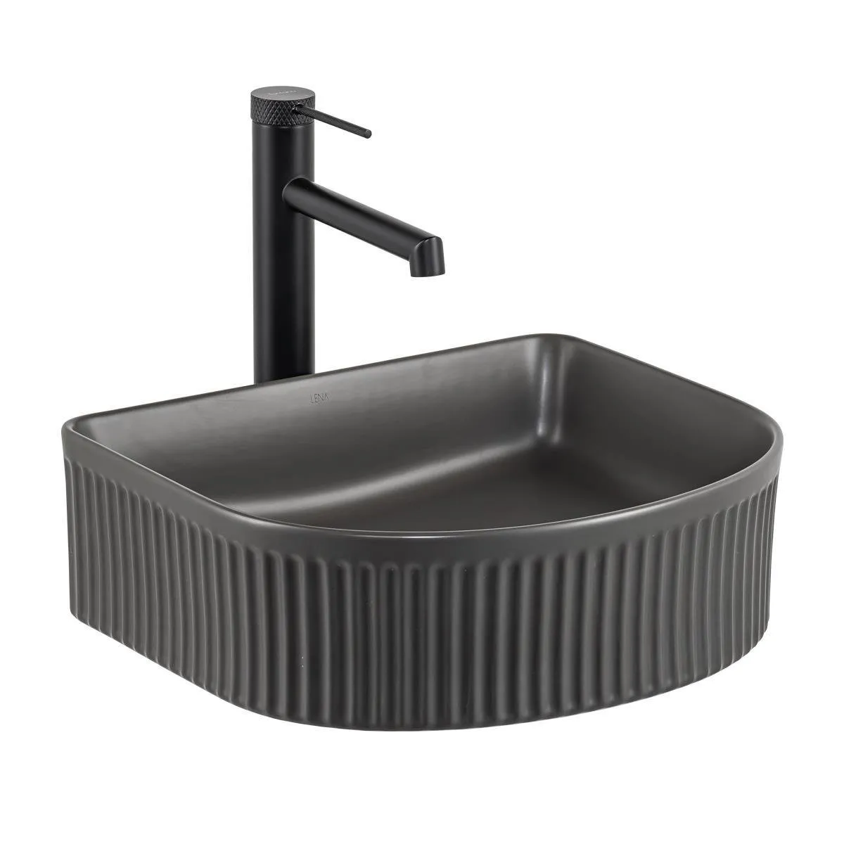 Lena E-W1005MF Tezgah Üstü Lavabo Mat Füme Lena E-W1005MF Tezgah Üstü Lavabo Mat Füme
