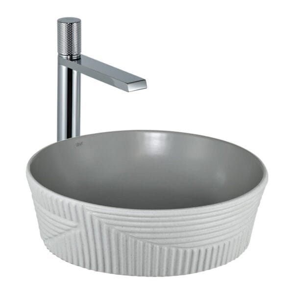 Lena E-W1502MAG Tezgah Üstü Lavabo Mat Gri & Beyaz