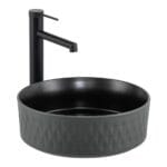 Lena E-W5001GS Tezgah Üstü Lavabo Mat Gri & Siyah