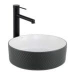 Lena E-W5002GB Tezgah Üstü Lavabo Mat Gri & Parlak Beyaz