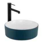 Lena E-W5002YB Tezgah Üstü Lavabo Mat Yeşil & Parlak Beyaz