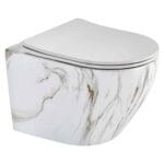 Lena ET-501M1 Beyaz Mermer Desenli Klozet