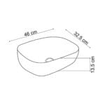 Lena EX-4700AS Tezgah Üstü Lavabo Siyah & Altın