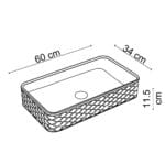 Lena EY-4708 Tezgah Üstü Lavabo Parlak Beyaz