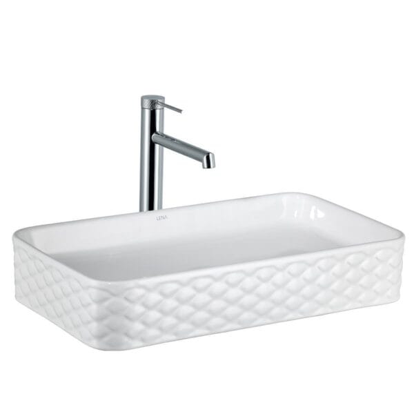 Lena EY-4708 Tezgah Üstü Lavabo Parlak Beyaz