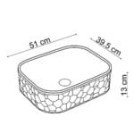 Lena EY-4709 Tezgah Üstü Lavabo Parlak Beyaz