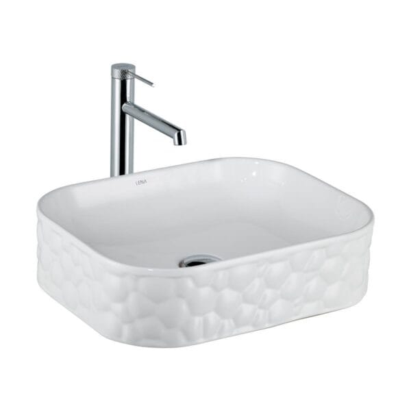 Lena EY-4709 Tezgah Üstü Lavabo Parlak Beyaz