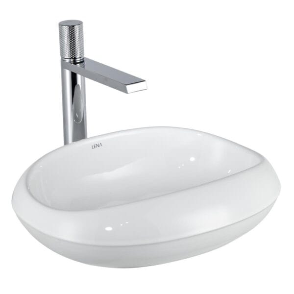 Lena EY-4710 Tezgah Üstü Lavabo Parlak Beyaz