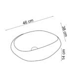 Lena EY-4710A Tezgah Üstü Lavabo Parlak Beyaz & Altın