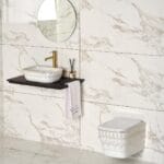 Lena EY-7033 Tezgah Üstü Lavabo Beyaz & Altın