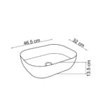 Lena EY-7033S Tezgah Üstü Lavabo Beyaz & Altın