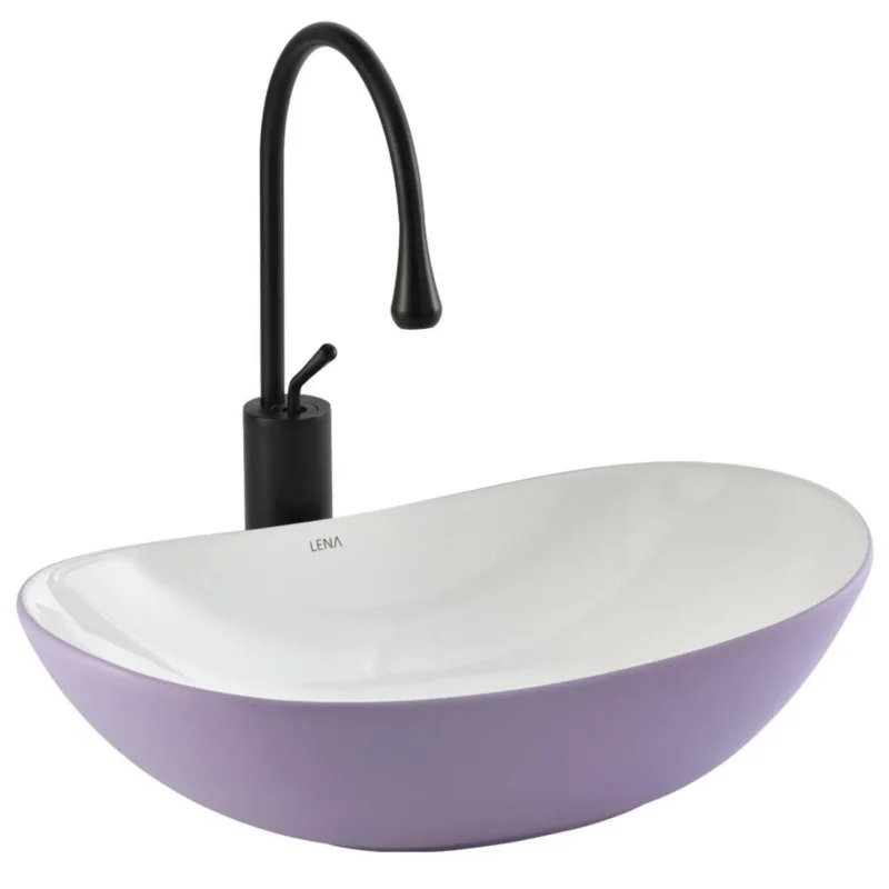 Lena EY-8000ML Tezgah Üstü Lavabo Mat Lila