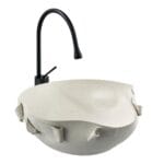 Lena EY-9102 Tezgah Üstü Lavabo Mat Beyaz